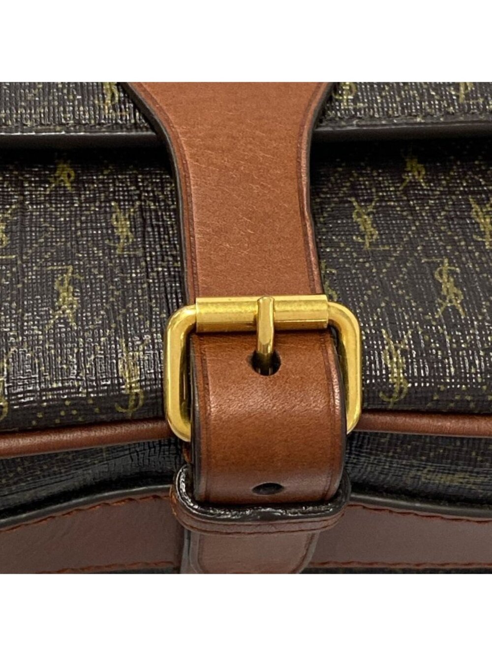 Saint Laurent Paris Shoulder Bag Monogram Satchel Dark Brown Leather - Picture 12 of 15